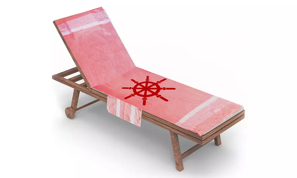 Serviette de transat en coton avec coussin amovible et poches de rangement