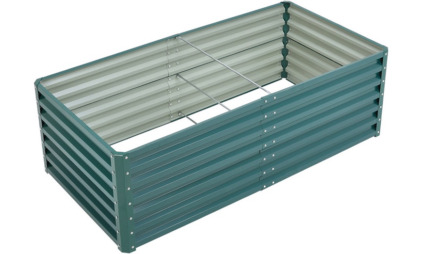 Image 6: Elevated Open Bottom Sectioned Metal Garden Bed