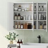 Image 5: HomCom Arched Bathroom Mirror Cabinet in Two Styles