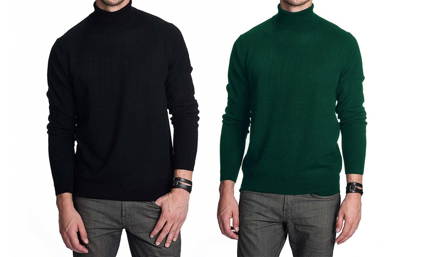 Image 8: 2 maglie dolcevita in cashmere e lana da uomo