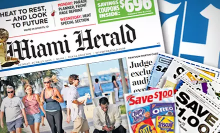 $9 for 12-Month Sunday Home Delivery to the "Miami Herald" ($80.13 Value) - Primary Image