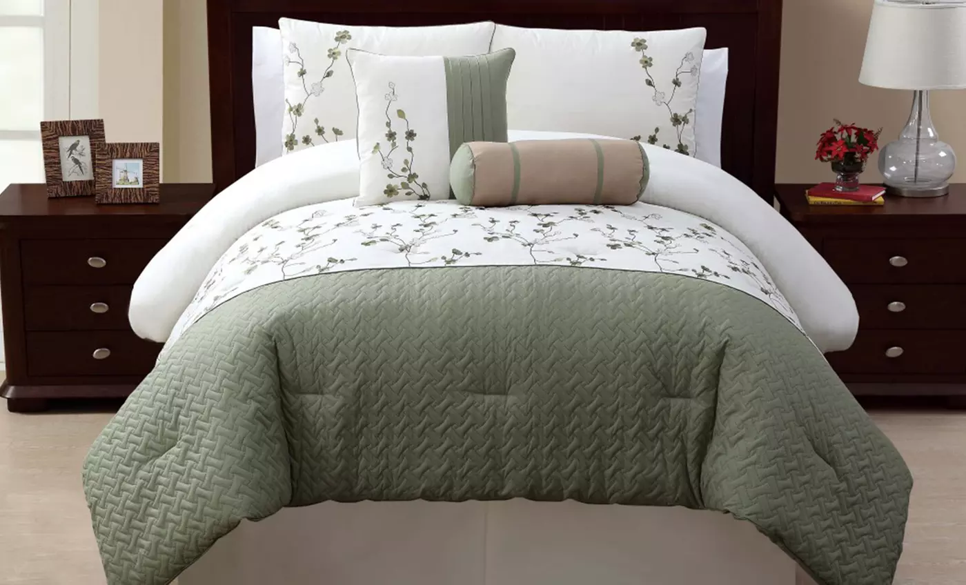 Sadie 5-Piece Comforter Set in Blue, Green, or Red. Free Returns. - Primary Image
