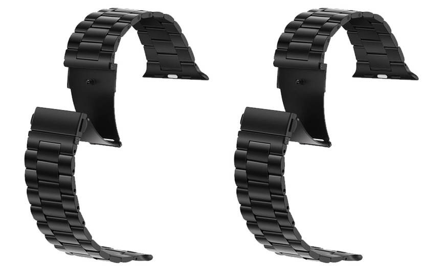 Image 6: 2er-Set Edelstahl-Ersatz-Armbänder für Apple Watch