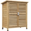 Image 10: Outsunny Wooden Garden Storage Sheds in Grey or Natural Wood