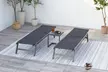 Lot de 2 transats Côté Lounge avec table d'appoint en option, coloris au choix, livraison offerte - Second Medium