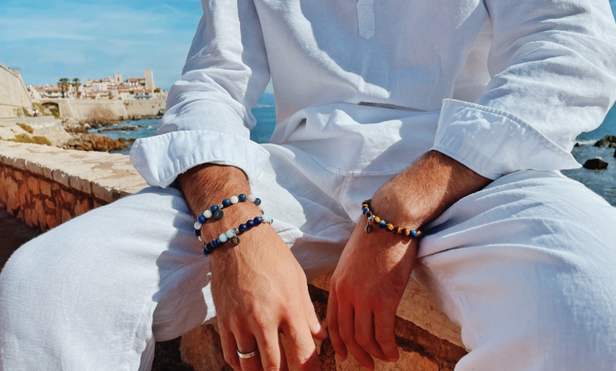 Image 3: Bracelet en pierres naturelles et acier inoxydable de Foresto Antibes