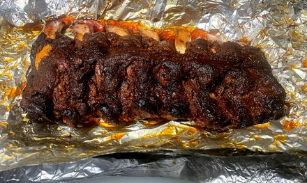 Family feast: 2 full slabs of pork ribs, 1 large rib tips, 2 pork steak sandwiches, 4 large side dishes - St. Louis Best Barbecue & Smokehouse
