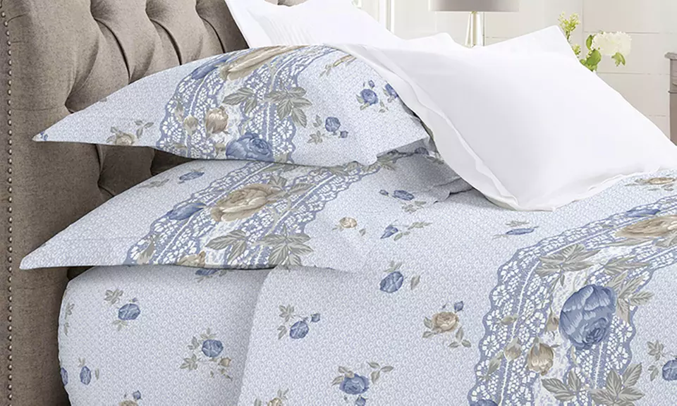 Completo Lenzuola 100% Cotone con angolo di 30 cm, Made in Italy