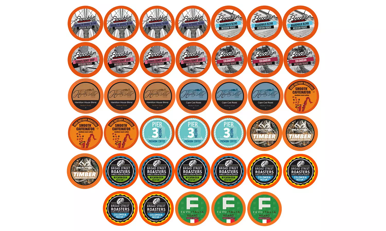 Two Rivers Coffee Variety Sampler Pack K-Cup Brewers, 40 or 100 Count