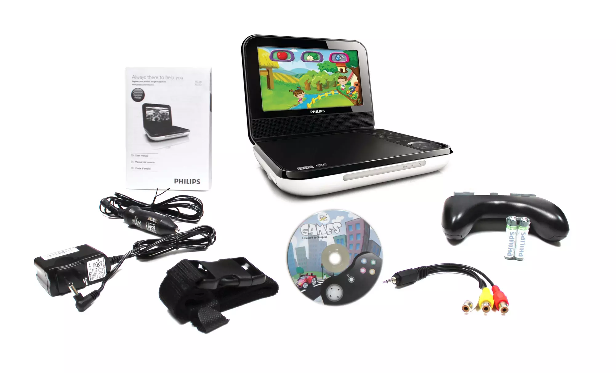Philips 7" Portable DVD Player with 10 Games and Controller (PD703/37) - Second Medium