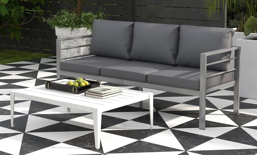 Image 2: Outsunny Outdoor Bench, Picnic, Wooden or Aluminium