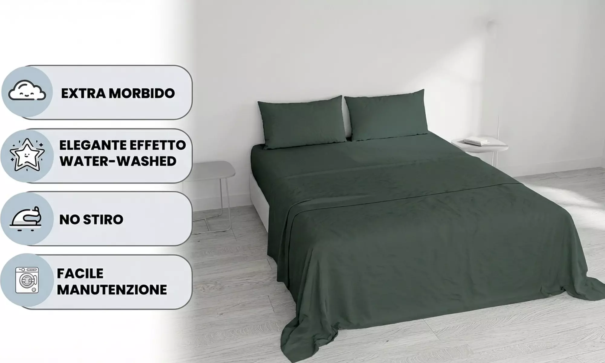 'Water Washed' beddengoedset voor tweepersoonsbed