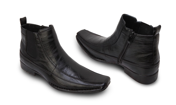 mens dress boots with zipper on side