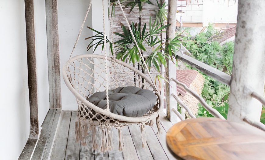 Image 6: Makramee-Hängesessel im Boho-Stil