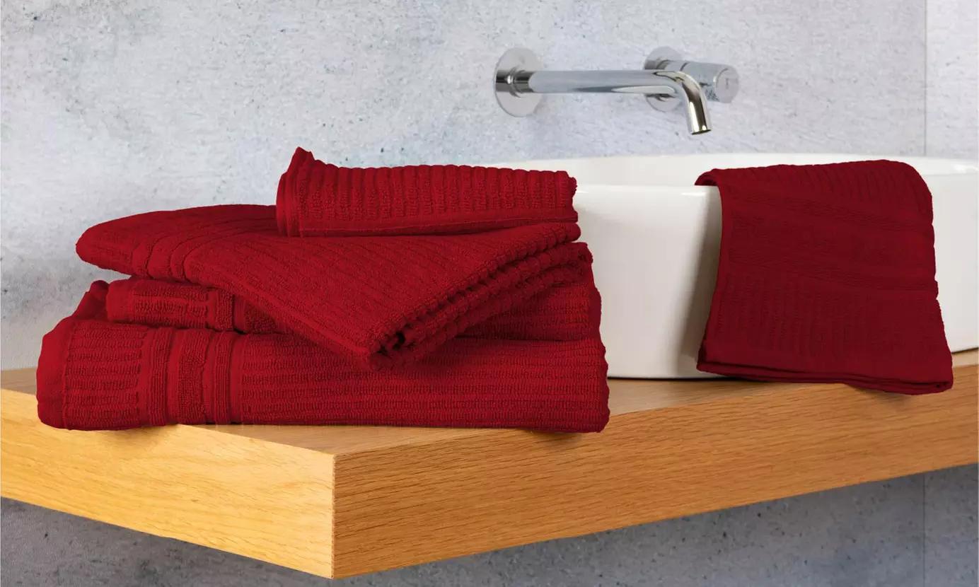 Juego de 5 toallas de 100 % algodón ultrasuave en color liso