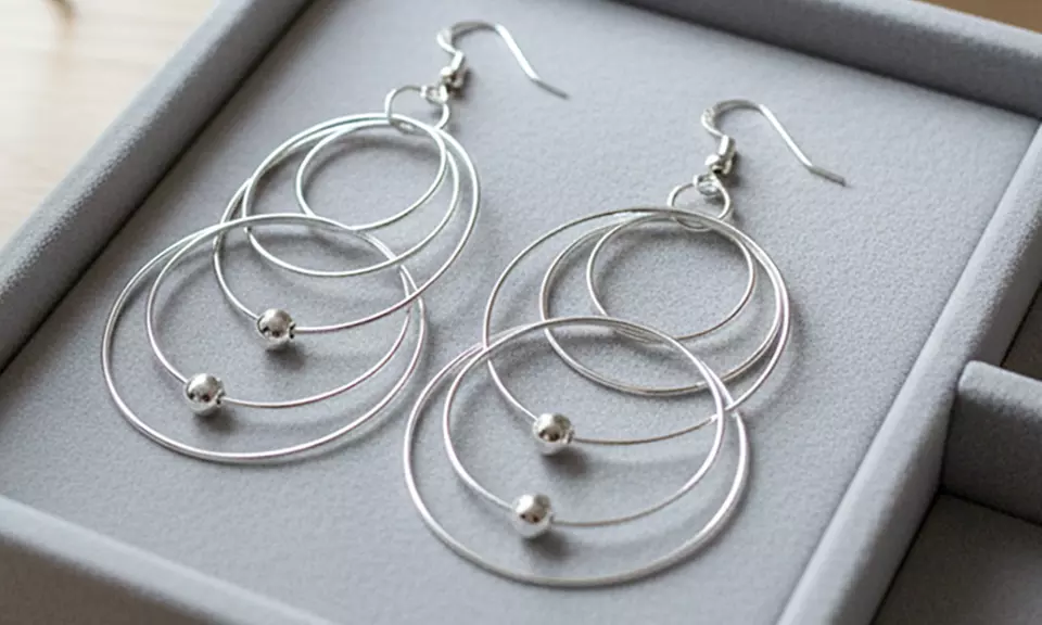 Italian Sterling Silver Orbit Drop Earrings
