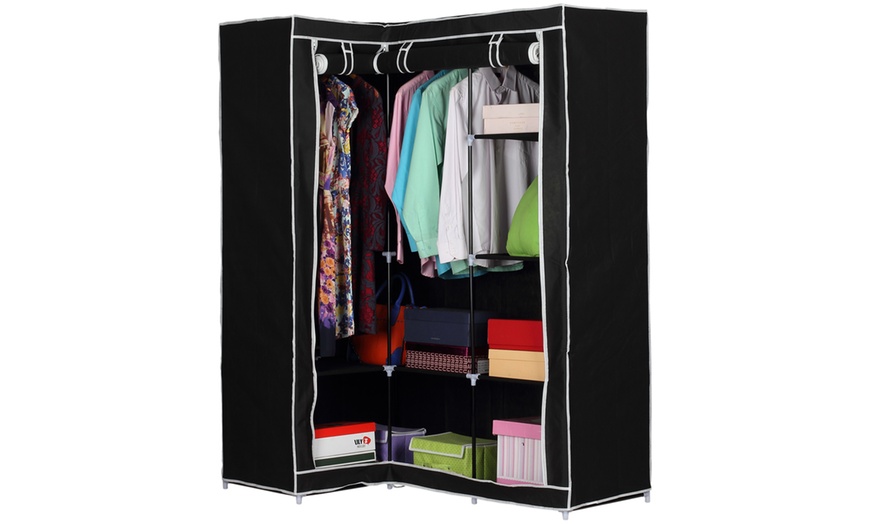 Image 2: Corner Canvas Wardrobe