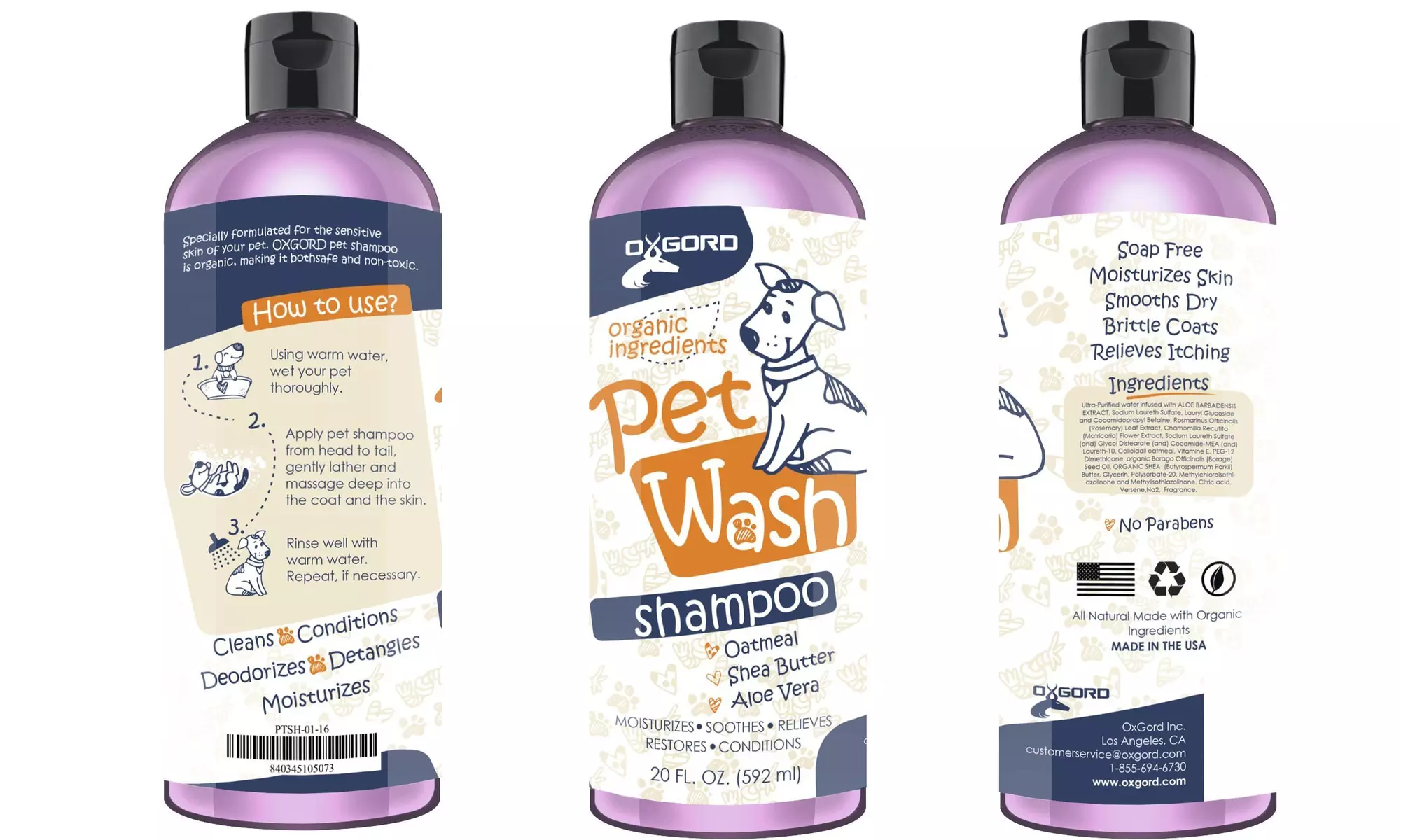100% Organic Oatmeal Dog Shampoo & Conditioner (20 oz.) - Primary Image