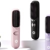 Image 1: USB Rechargeable Hair Straightening Brush with LED Screen