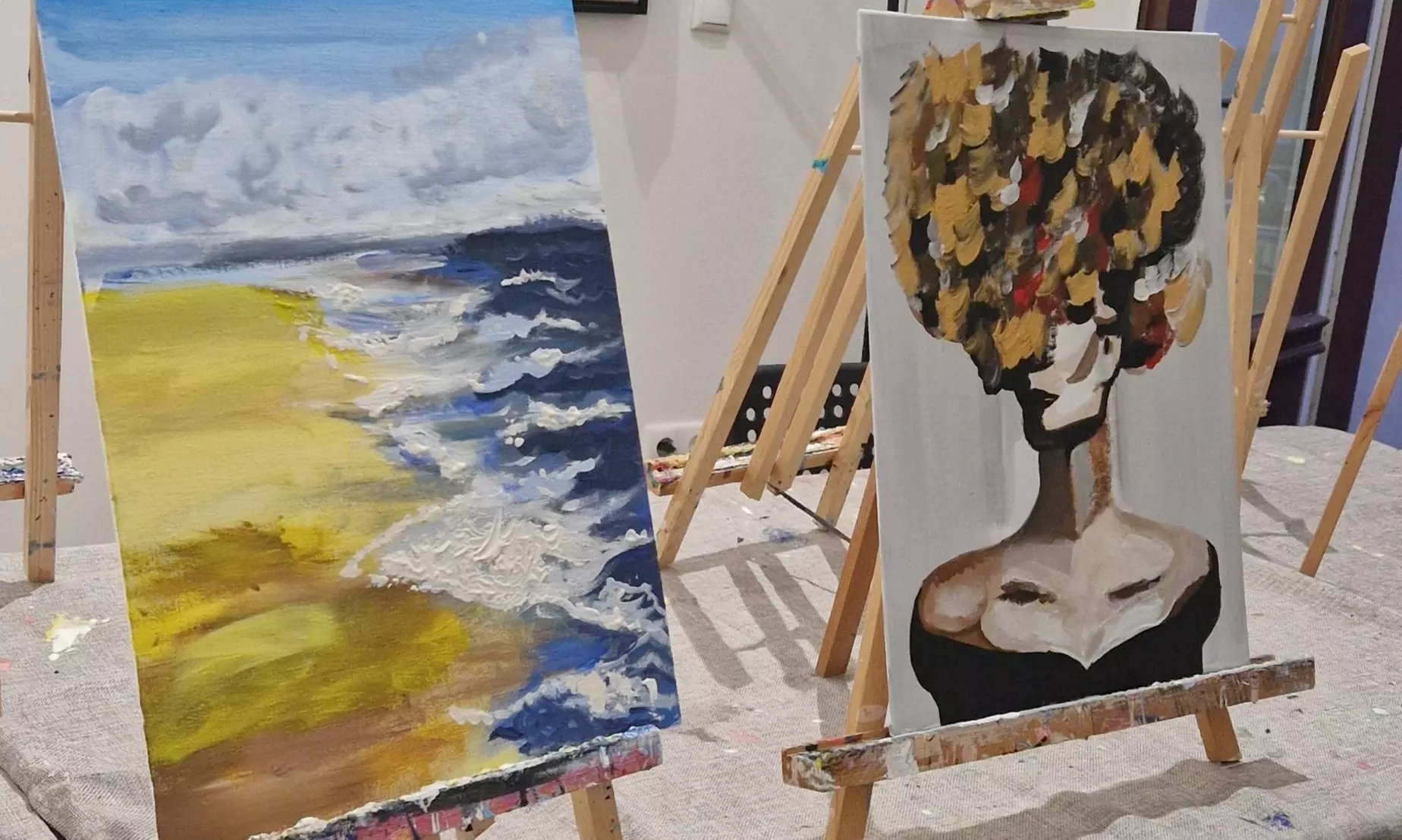 Malparty – kreatives Sip-&-Paint-Erlebnis für 2 oder 3 Personen