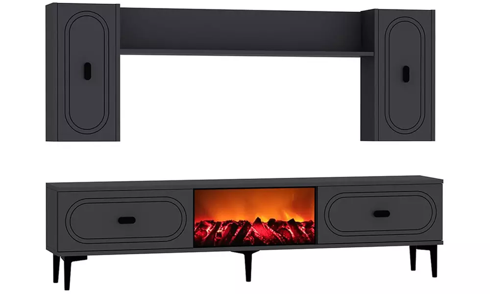 Meuble TV avec cheminée LED 150 cm Kocoon