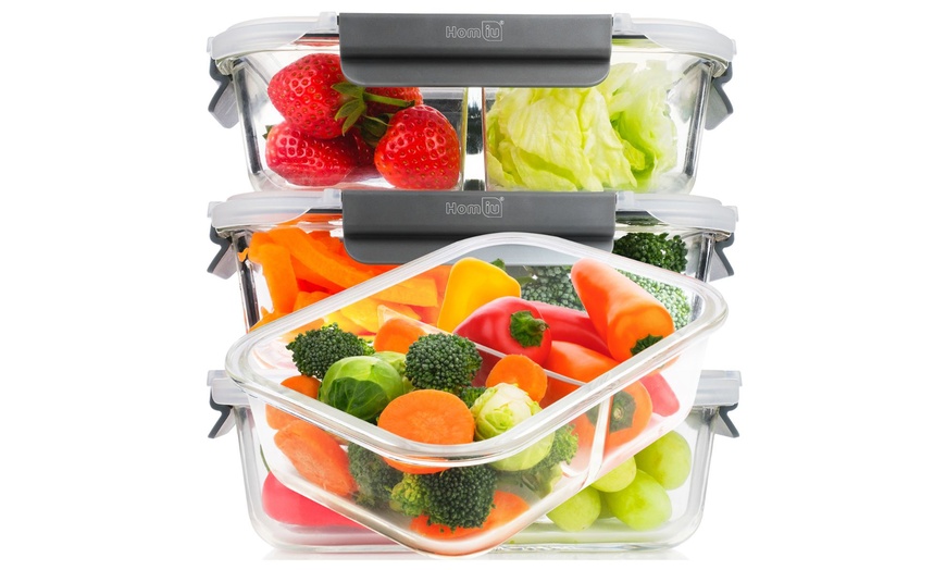 Image 2: Up to Ten Homiu Borosilicate Glass Food Container Sets