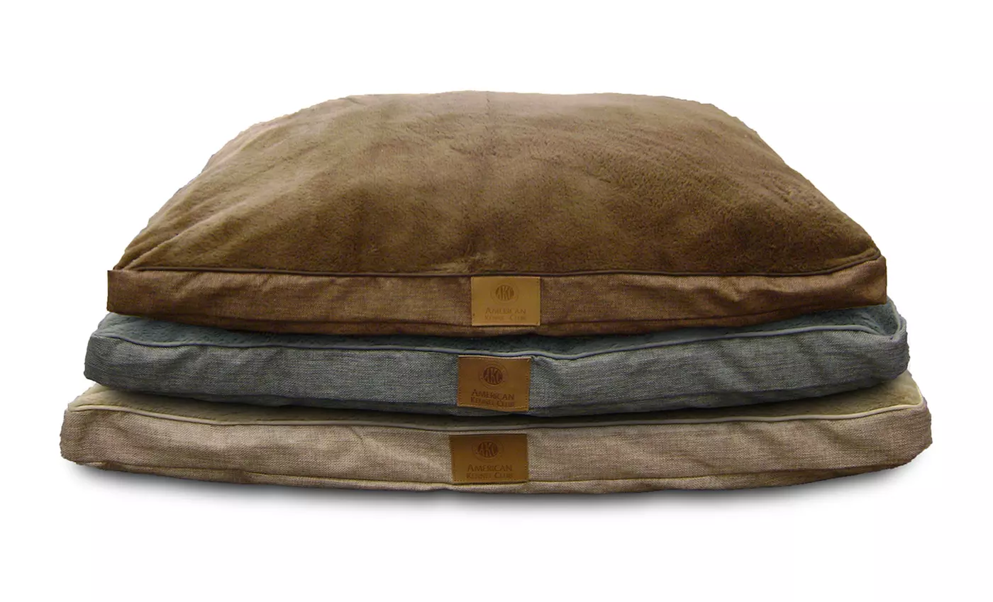 AKC Large Burlap and Long Fur Pet Bed - Primary Image