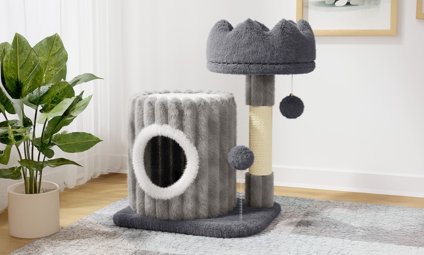 Image 6: 53cm/107cm Cat Tree Tower Indoor Cat Bed with Scratching Post