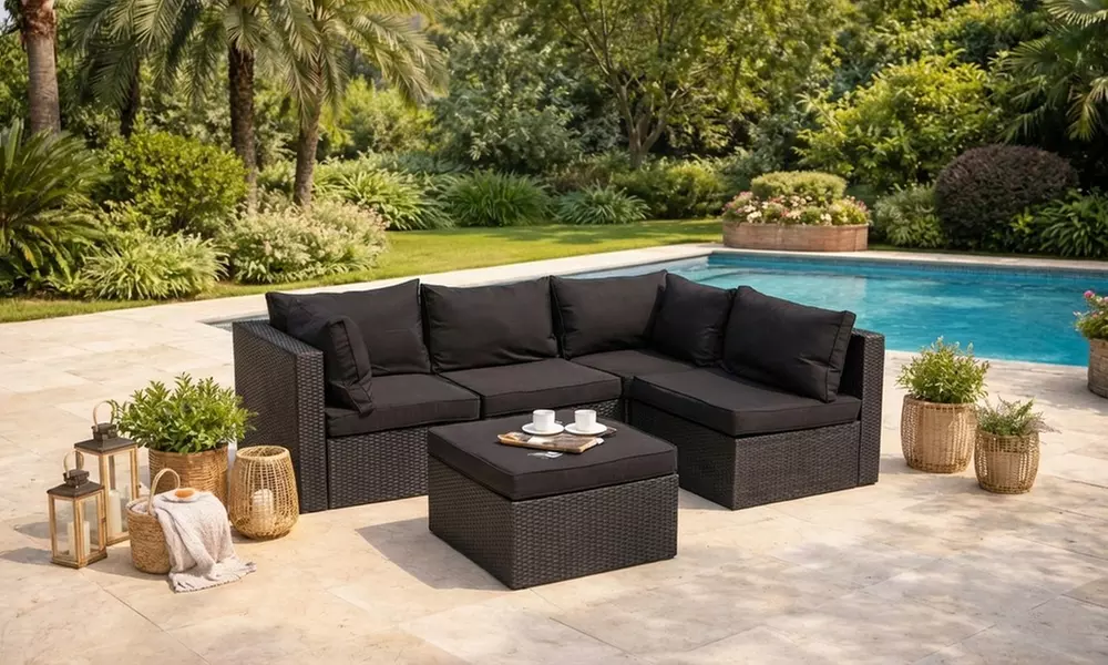 Salon de jardin modulable Kocoon 5 places en résine tressée