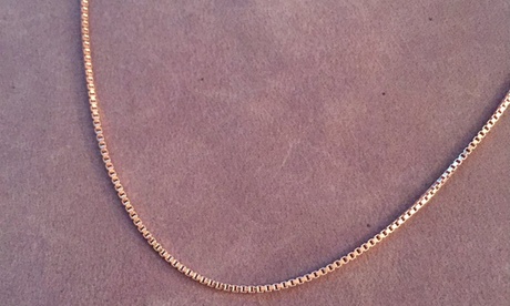 14K Rose Gold over Sterling Silver Box Chains 18 Sterling Silver