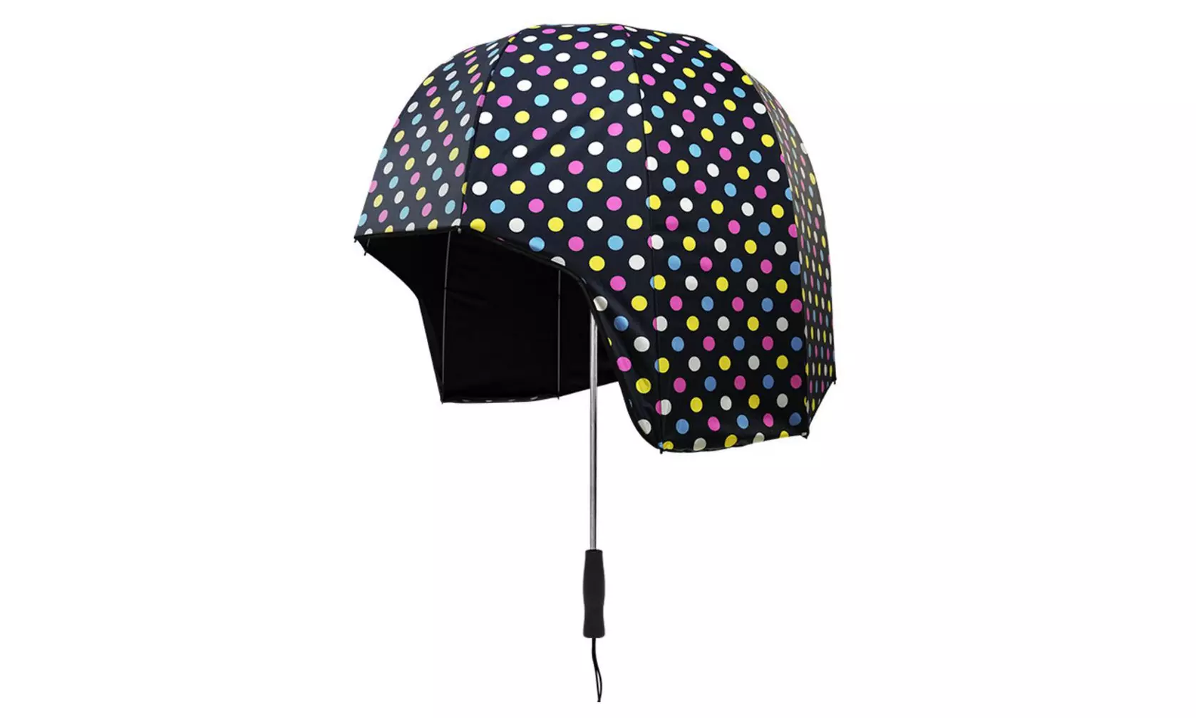 Vinyl Sun and Rain Protection Helmet Umbrellas in Assorted Colours