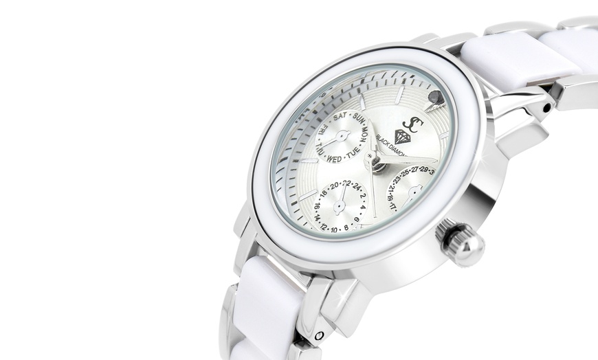 Image 6: Reloj analógico elegante con diamantes y cristales de SC Crystal