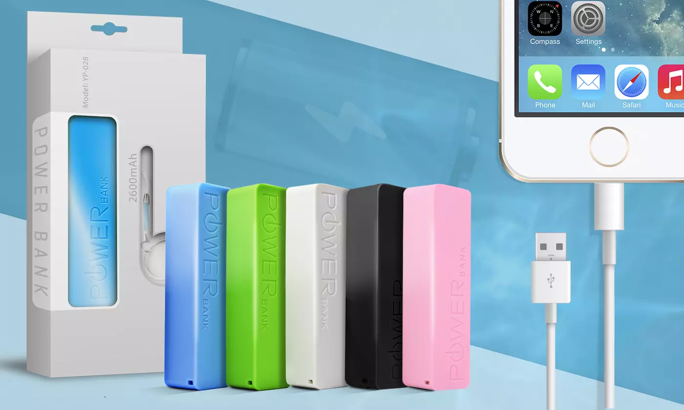 Batterie portable externe PowerBank pour smartphone et tablette, coloris au choix dès 4,99€ (jusqu'à 88% de réduction) - Primary Image