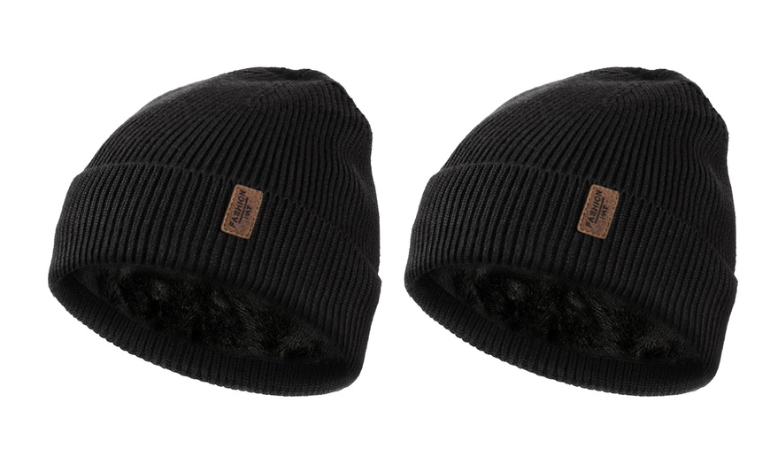 Image 8: One or Two Men's Winter Warm Beanie Hats