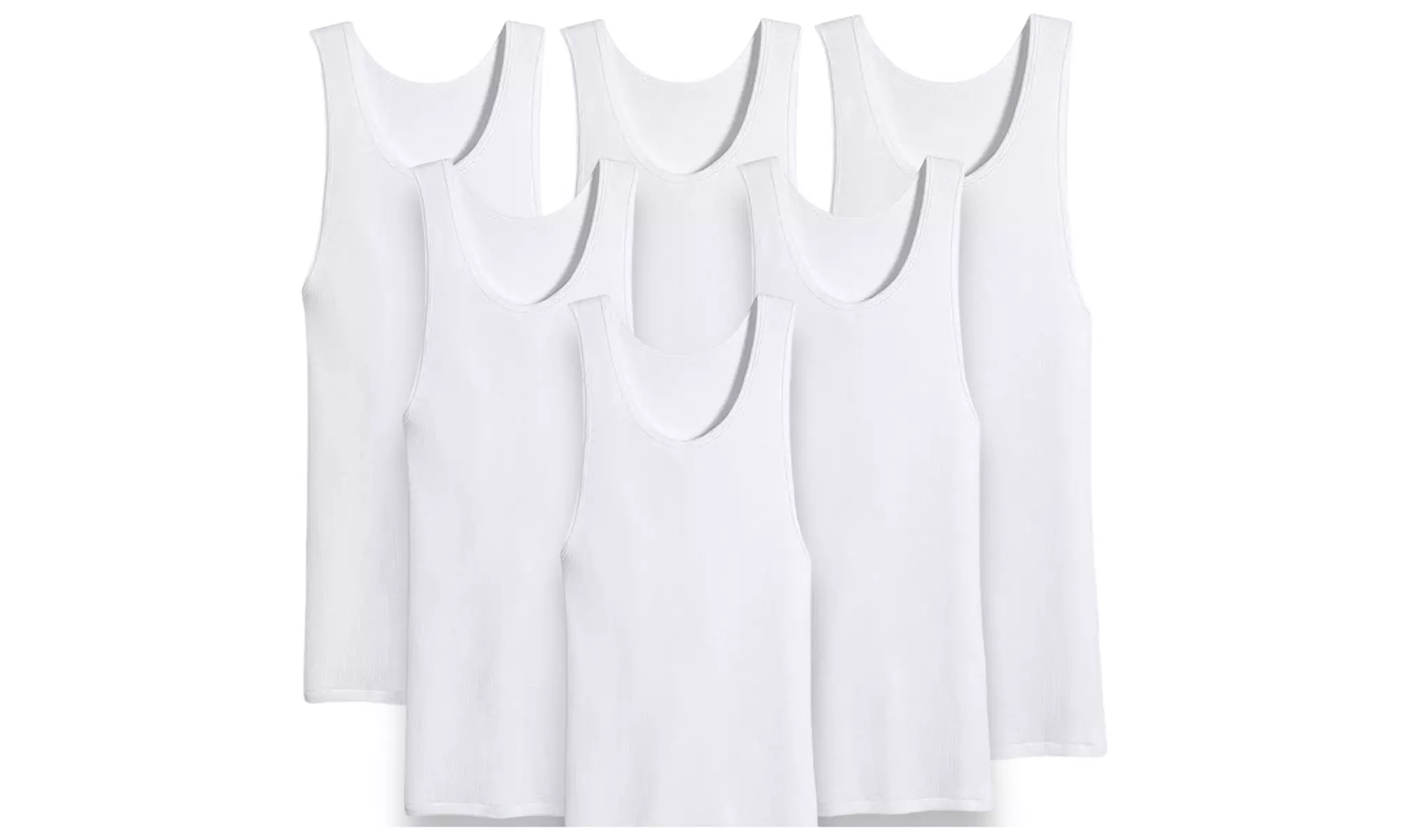 (6 Pack) Men's Scoop Neck Sleeveless A-Shirts