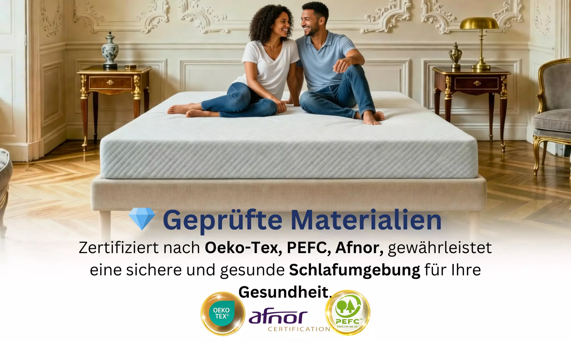 Bettgestell ANTHRA opt. mit Matratze