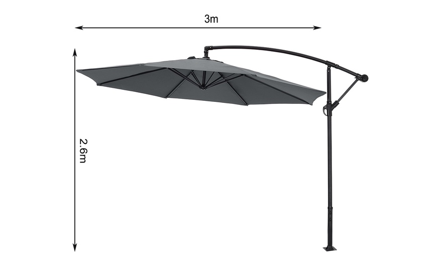 Image 21: Outdoor 3M Large Cantilever Parasol