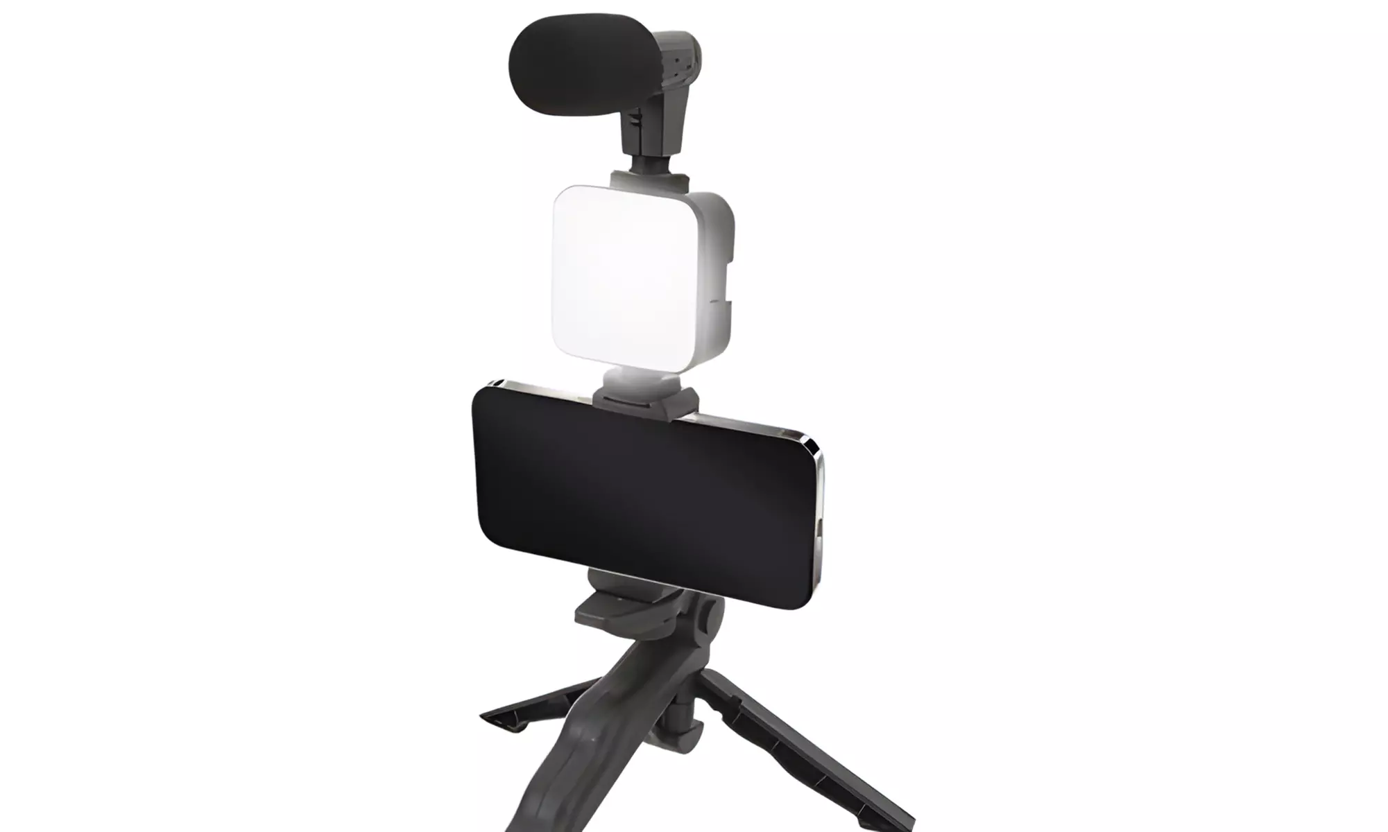 Kit vlogging multifuncional con luz led regulable y micrófono