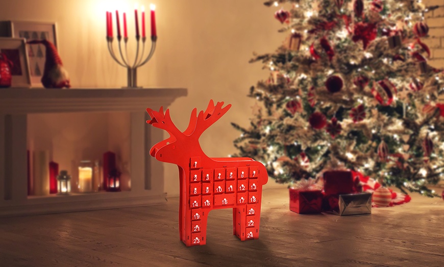 Image 1: Reindeer Wooden Advent Calendar