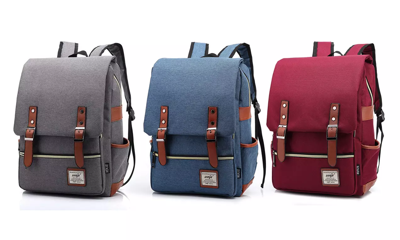 Sac à dos solide style vintage, 3 coloris - Primary Image