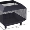 Image 18: Outsunny Square-Shaped Fire Pit Table with Optional Grill Shelf