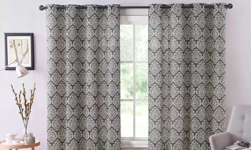 Bristol Printed Window Curtain Panel with Grommets - Second Medium