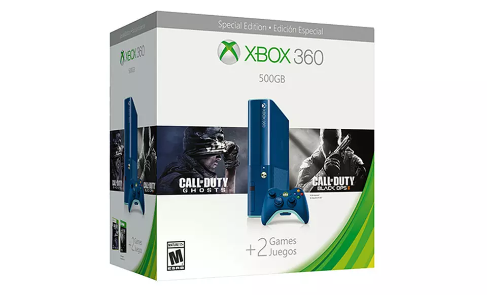 Xbox 360 Special-Edition Bundle with 500GB Console, Call of Duty: Black Ops II and Ghosts, and Headset (Refurbished) - Second Medium