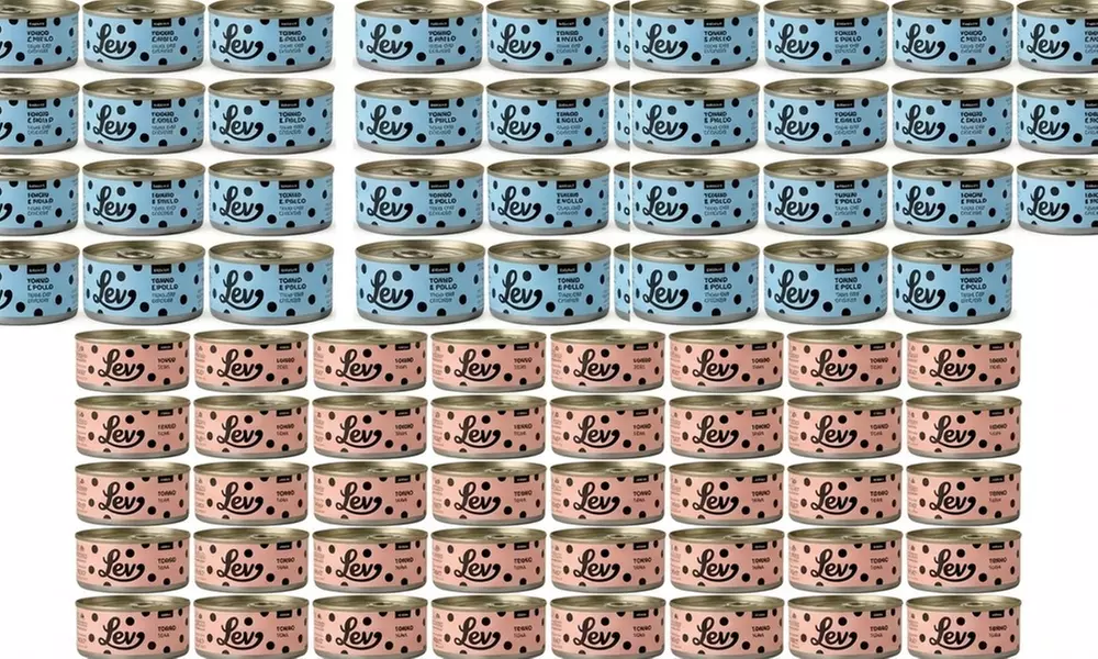 24 o 48 lattine di cibo umido per cuccioli di gatto Lev