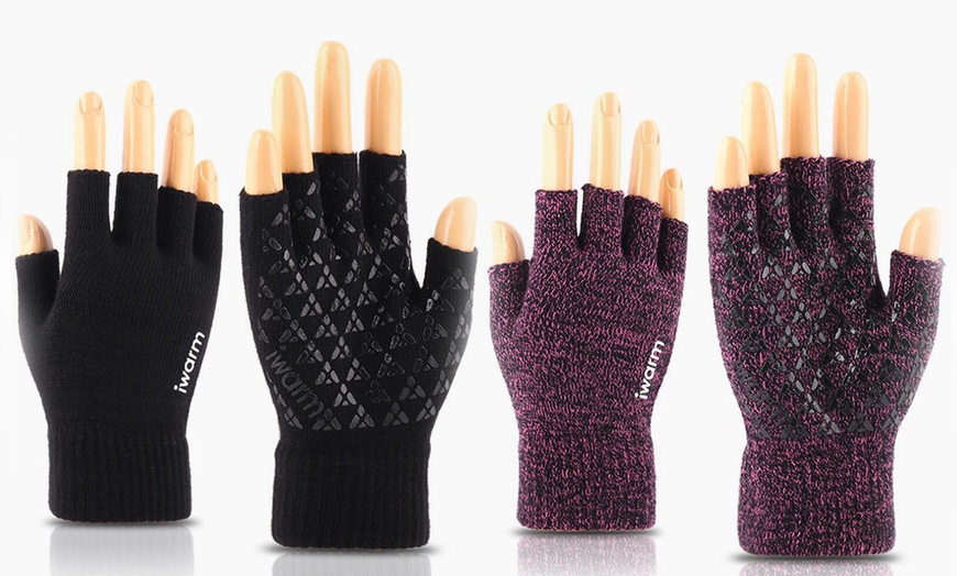 Image 11: Fingerless Grip Gloves