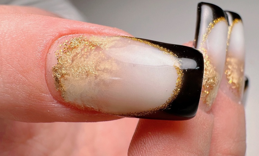 Image 6: Full Set Builder Gel Short, Medium, or Long with Gel Pedicure