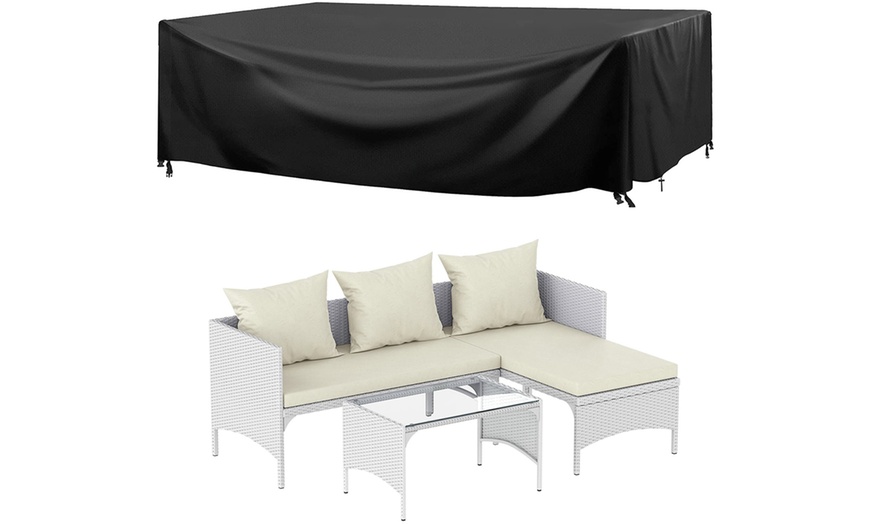 Image 12: Three Piece Outdoor Furniture Set With Table 