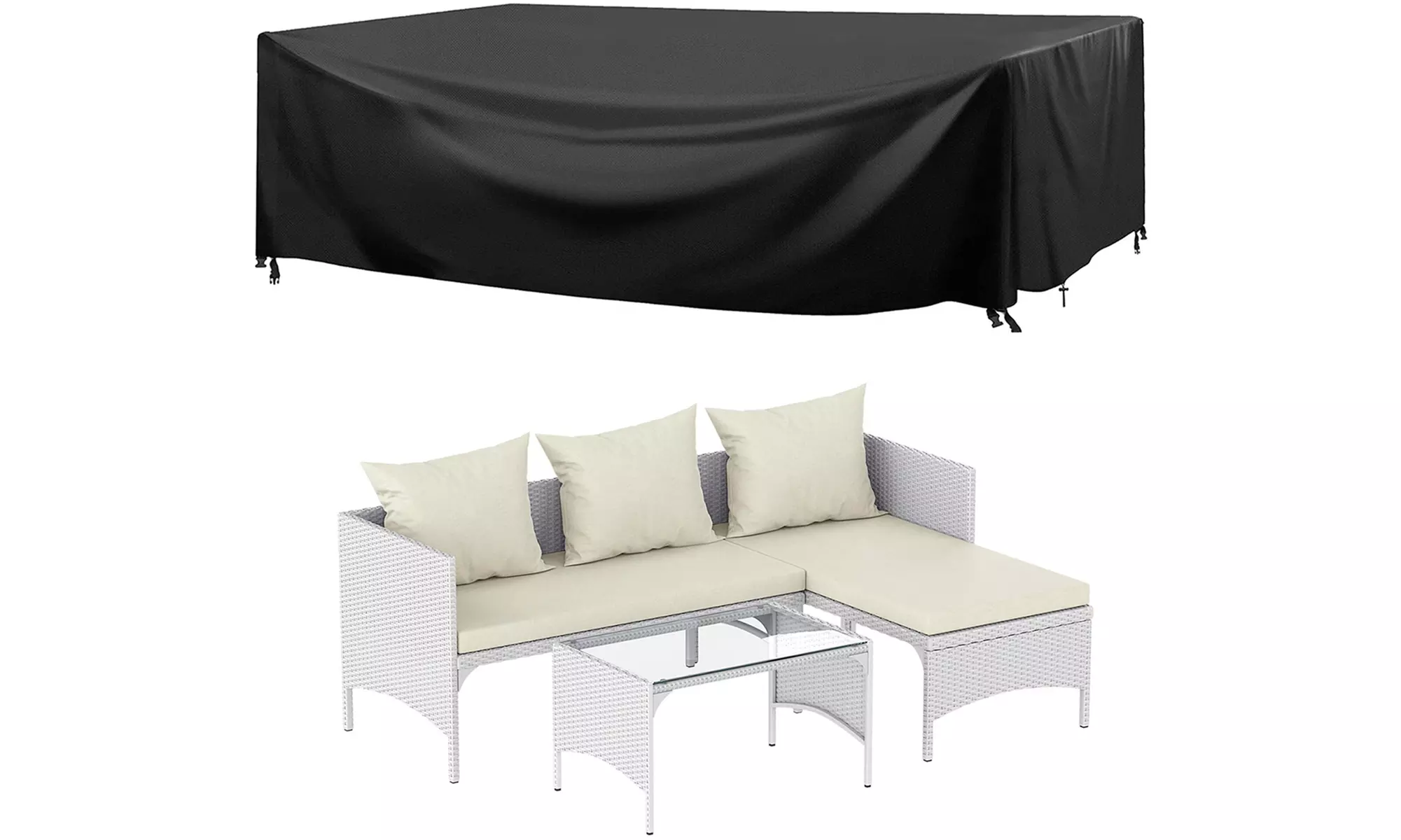 Three Piece Outdoor Furniture Set With Table