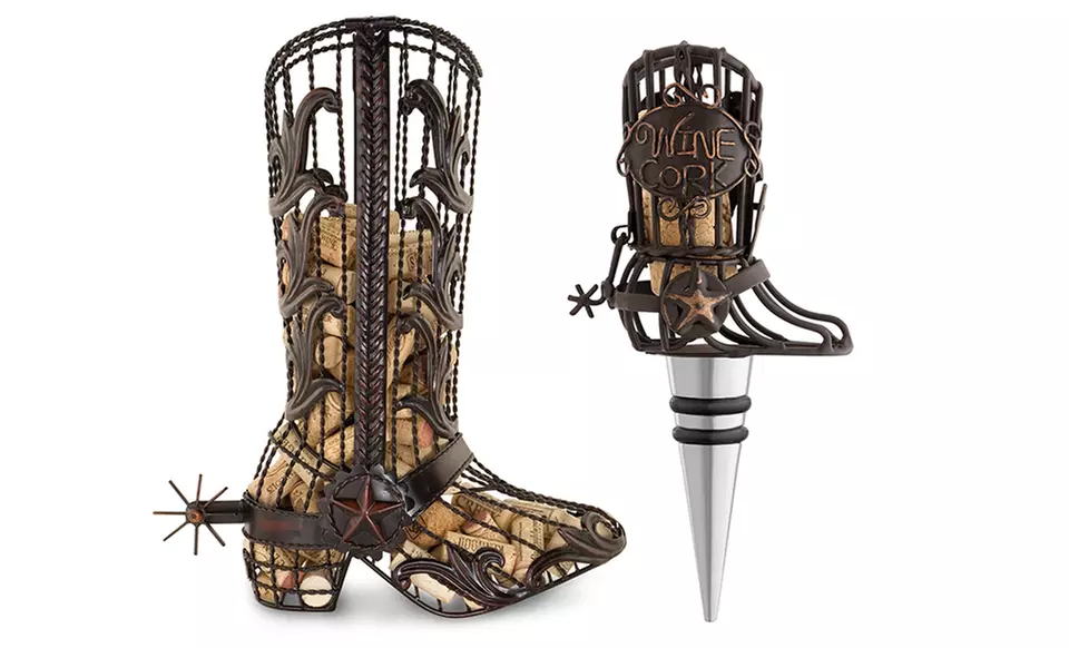 Cowboy Boot Cork Cage and Matching Bottle Stopper. Free Returns. - Primary Image