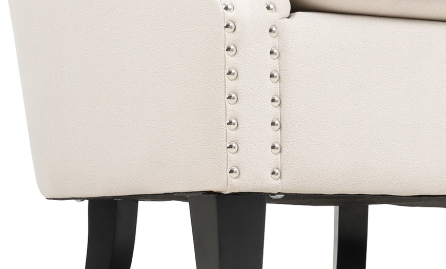 Image 4: Living And Home Elegant Tufted Upholstered Armchair